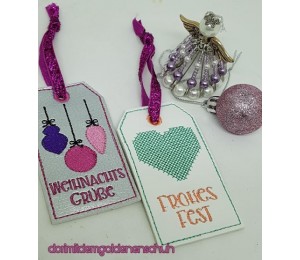 ITH Geschenkanhänger Weihnachten 2 Varianten - mit Satin oder Trippel Rahmen